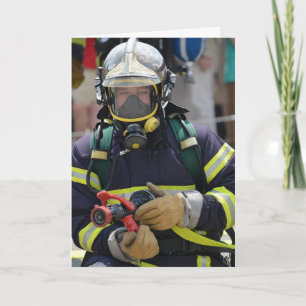 FIREFIGHTER FUNNY OVER DE HILL BIRTHDAY KAART