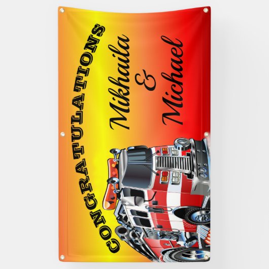 Firefighter Gefeliciteerd Banner (Verticaal)