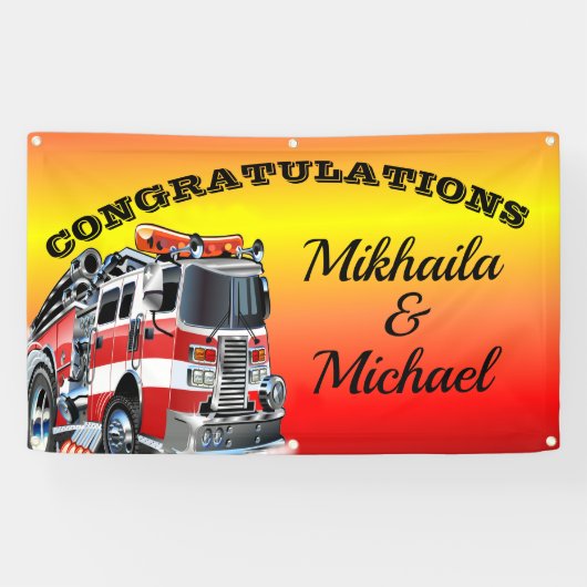 Firefighter Gefeliciteerd Banner (Horizontaal)