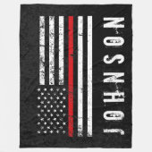 Firefighter gestileerde Distsed American Flag Cust Fleece Deken (Voorkant)