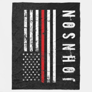 Firefighter gestileerde Distsed American Flag Cust Fleece Deken