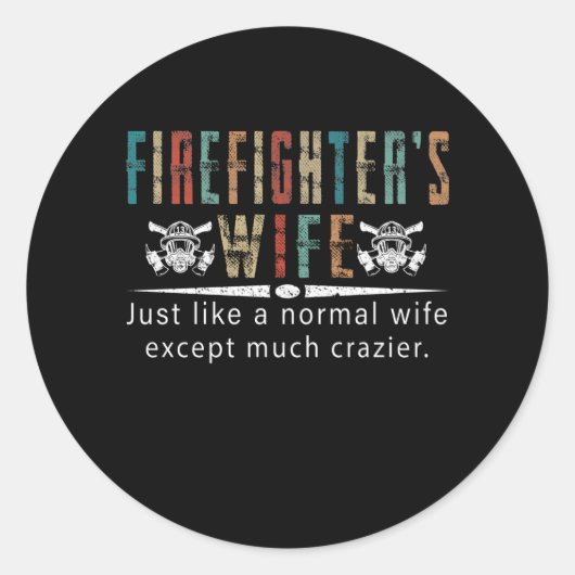Firefighter Gift | Brandweervrouw overbruggen Ronde Sticker (Voorkant)