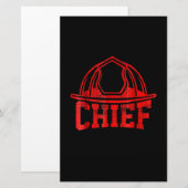 Firefighter Gift | Chef brandweerkorps Briefpapier (Voorkant / Achterkant)