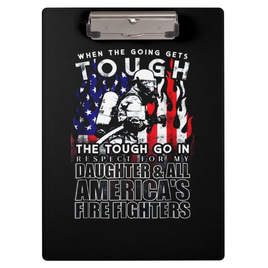 Firefighter Gift | Daughter American Firefighter Klembord (Voorkant)