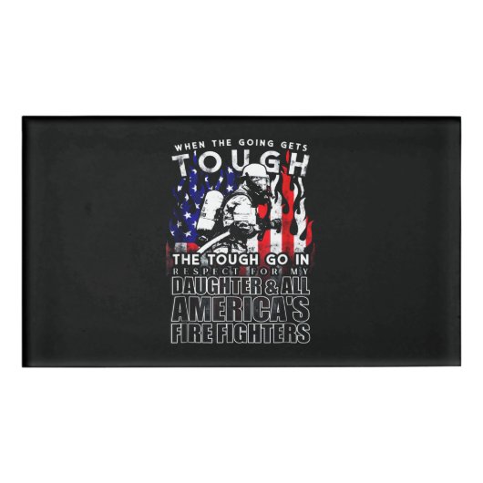 Firefighter Gift | Daughter American Firefighter Naambadge (Voorkant)