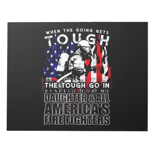 Firefighter Gift | Daughter American Firefighter Notitieblok (Voorkant)
