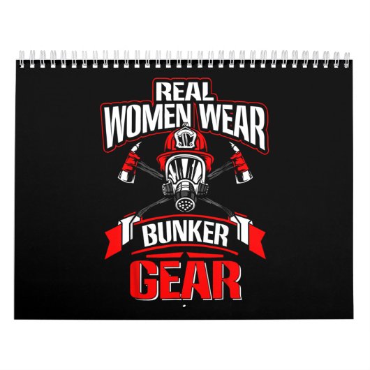 Firefighter Gift | Echte vrouwen Draag brandweerma Kalender (Hoes)