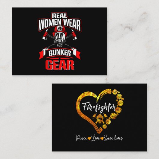Firefighter Gift | Echte vrouwen Draag brandweerma Visitekaartje (Voorkant / Achterkant)