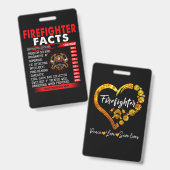 Firefighter Gift | Firefighter Facts Gifts Badge (Voor- en achterkant)