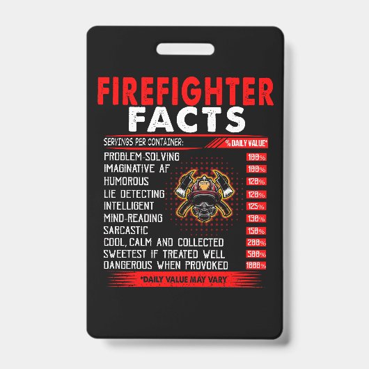 Firefighter Gift | Firefighter Facts Gifts Badge (Voorzijde)