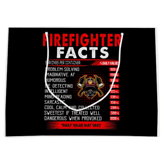 Firefighter Gift | Firefighter Facts Gifts Groot Cadeauzakje (Voorkant)
