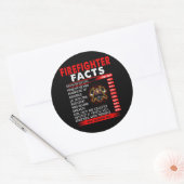 Firefighter Gift | Firefighter Facts Gifts Ronde Sticker (Envelop)