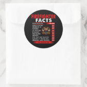 Firefighter Gift | Firefighter Facts Gifts Ronde Sticker (Tas)