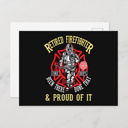 Firefighter Gift | Gepruiteerde brandweerman en gr Feestdagenkaart (Voorkant / Achterkant)