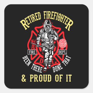 Firefighter Gift Gepruiteerde brandweerman en gr Vierkante Sticker