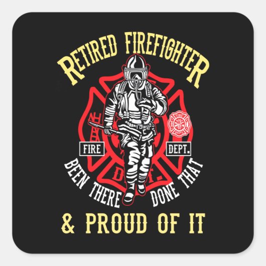 Firefighter Gift | Gepruiteerde brandweerman en gr Vierkante Sticker (Voorkant)