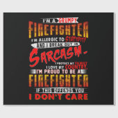 Firefighter Gift | Ik ben een bruine brandweerman Cadeaupapier (Vlak)
