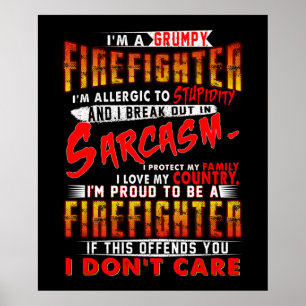Firefighter Gift   Ik ben een bruine brandweerman Poster