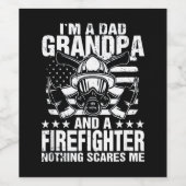 Firefighter Gift | Ik ben een opa brandweerman Wijn Etiket (Enkel label)