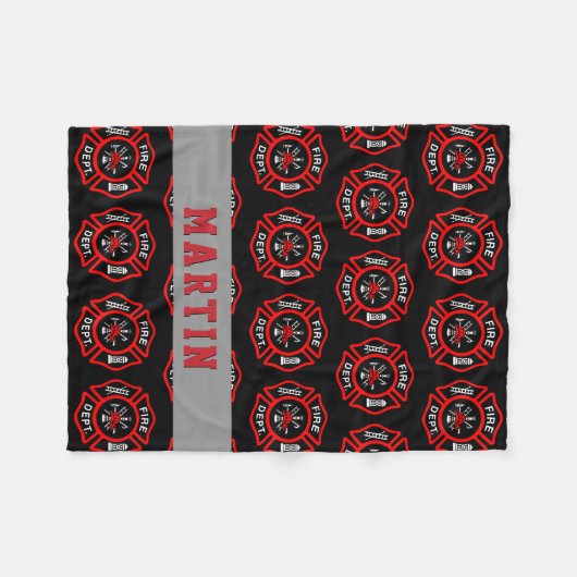 Firefighter Gift Maltese kruisnaam Fleece Deken (Voorkant (Horizontaal))