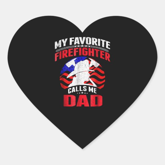Firefighter Gift | Mijn favoriete brandweerman Hart Sticker (Voorkant)