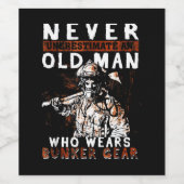 Firefighter Gift | Nooit de brandweerman onderscha Wijn Etiket (Enkel label)