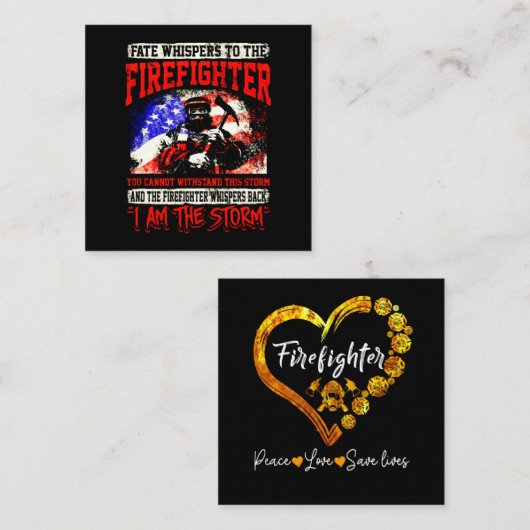 Firefighter Gift | Staardraden voor brandweerliede Vierkante Visitekaartje (Voorkant / Achterkant)