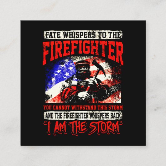 Firefighter Gift | Staardraden voor brandweerliede Vierkante Visitekaartje (Voorkant)