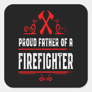 Firefighter Gift Vader vader van een brandweerma Vierkante Sticker