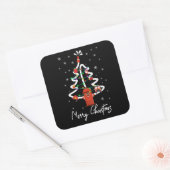 Firefighter Gift | Vroege kerstbrandweerman Vierkante Sticker (Envelop)