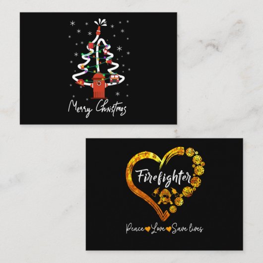 Firefighter Gift | Vroege kerstbrandweerman Visitekaartje (Voorkant / Achterkant)