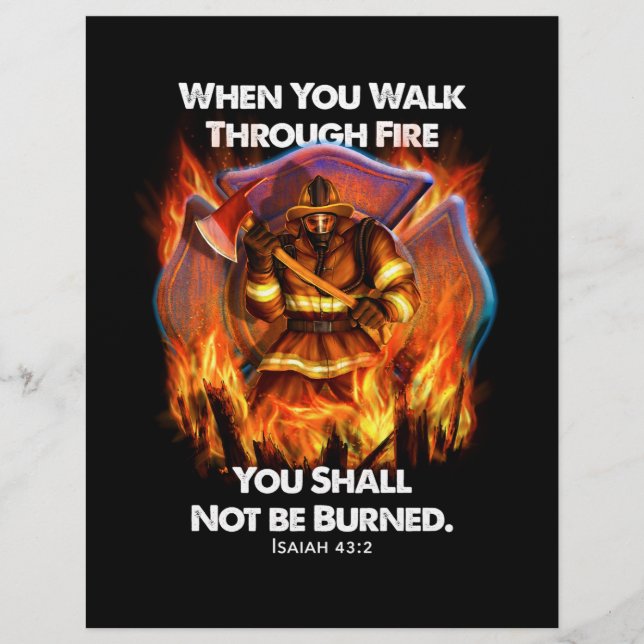 Firefighter Gift | Wanneer je door brand loopt Briefhoofd (Voorkant)