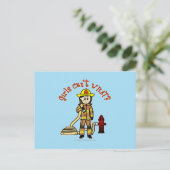 Firefighter Girl Briefkaart (Staand voorkant)