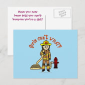 Firefighter Girl Briefkaart (Voorkant / Achterkant)