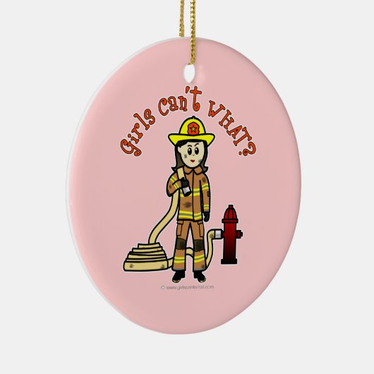 Firefighter Girl Keramisch Ornament (Rechts)