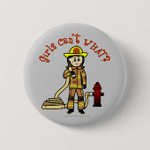 Firefighter Girl Ronde Button 5,7 Cm (Voorkant)