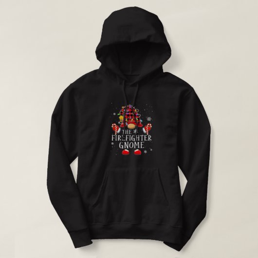 Firefighter Gnome Matching Family Kerstmis Pajama Hoodie (Design voorkant)