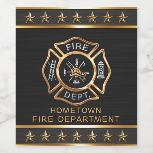 Firefighter Gold Custom Wijn Etiket (Enkel label)