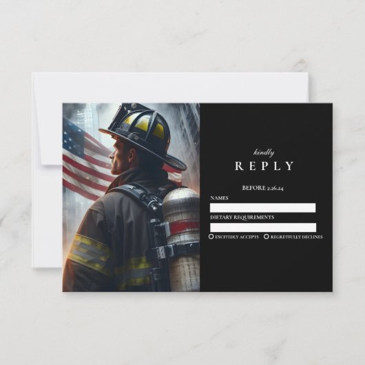 Firefighter Graduation Ceremony RSVP Kaartje (Voorkant)