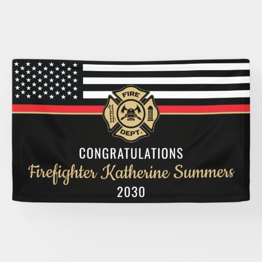  Firefighter Graduation Party Fire Department Spandoek (Horizontaal)