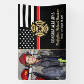 Firefighter Graduation Party Fireman Foto Spandoek (Verticaal)