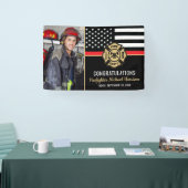 Firefighter Graduation Party Fireman Foto Spandoek (Beurs)