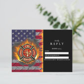 Firefighter Graduation Party RSVP Kaartje (Staand voorkant)