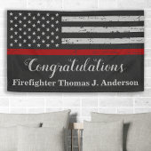 Firefighter Graduc Party Rustic Thin Red Line Spandoek
