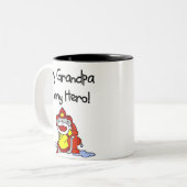 Firefighter Grandpa Hero Tweekleurige Koffiemok (Voorkant links)