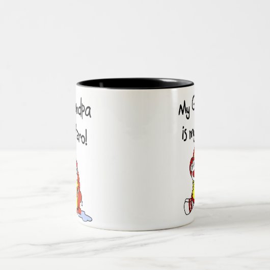 Firefighter Grandpa Hero Tweekleurige Koffiemok (Center)