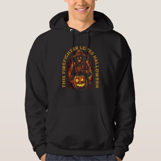 Firefighter Halloween Fireman Halloween Party Fire Hoodie (Voorkant)