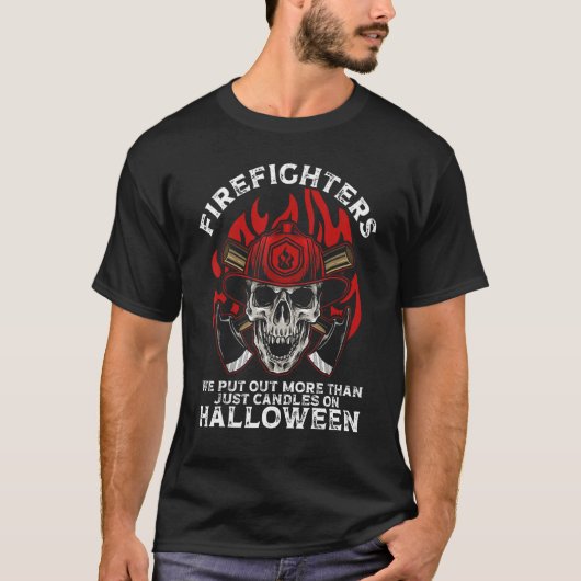 Firefighter Halloween Fireman Halloween Party Fire T-shirt (Voorkant)