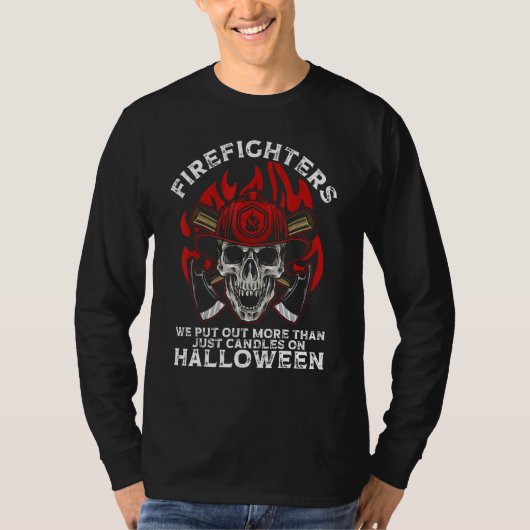 Firefighter Halloween Fireman Halloween Party Fire T-shirt (Voorkant)