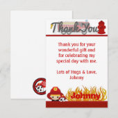 FIREFIGHTER Hartelijk dank, 3,5-inch x5-inch (FLAT Kaart (Voorkant / Achterkant)